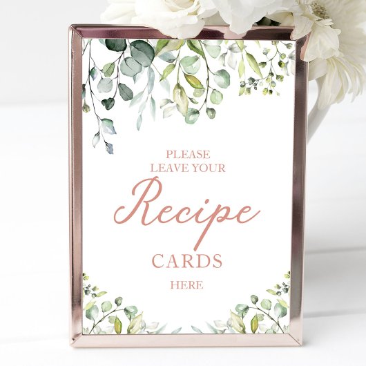 Terechte Groene Bruiloft Feest Recept Kaarten Bord Poster