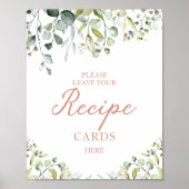 Terechte Groene Bruiloft Feest Recept Kaarten Bord Poster (Voorkant)