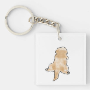 Terechte handgetekende illustratie van een hond di sleutelhanger