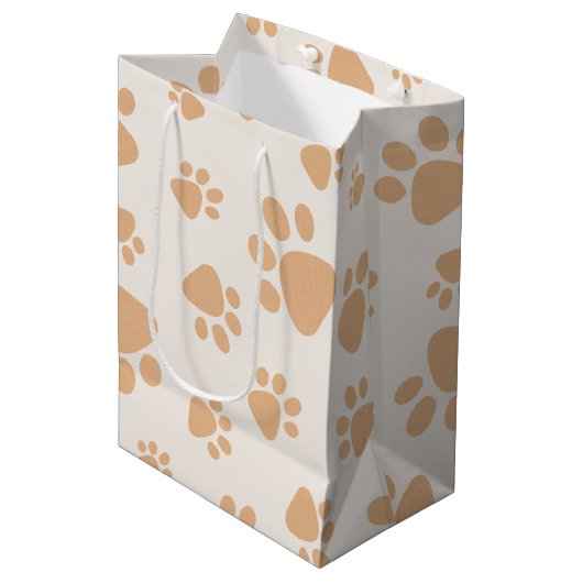 Terechte Hond Pootafdruk Medium Cadeauzakje (Voorkant Gekanteld)