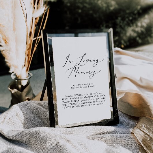 Terechte 'In Loving Memory' Trouwherdenkingbord Poster
