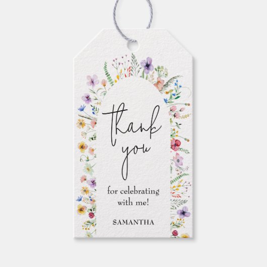 Terechte Wildbloem Bruidsmeisjesfeest Cadeaulabel (Voorkant)