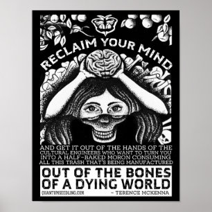Terence Mckenna Quote - Uw gedachten terugwinnen Poster