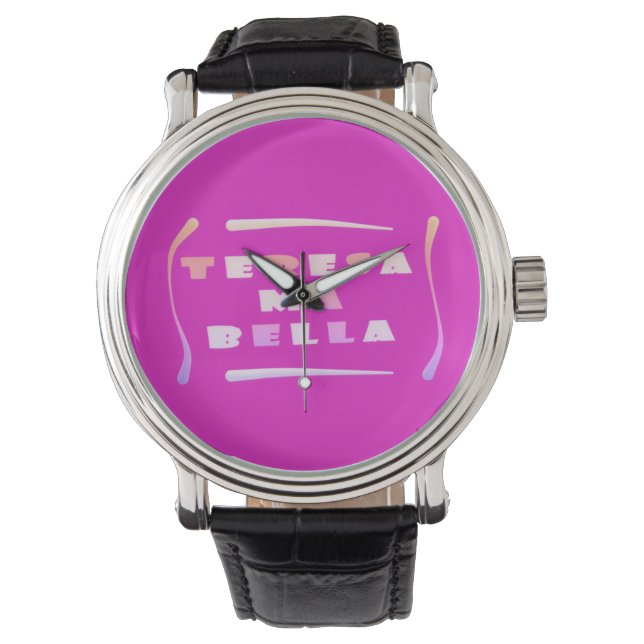 Teresa Bella maakte haar gemengde kleuren CHARM Ba Horloge (Voorkant)