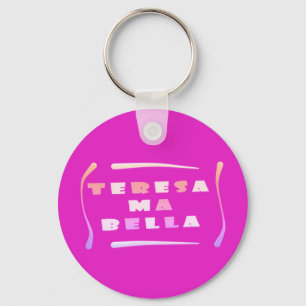 Teresa Bella maakte haar gemengde kleuren Coffee-M Sleutelhanger