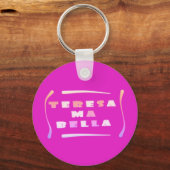 Teresa Bella maakte haar gemengde kleuren Coffee-M Sleutelhanger (Voorkant)