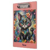 TERESA ~ Schattigee zwarte kat ~ Klembord (Links)