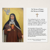 Teresa van Avila Teresa van Jezus Heilige Kaart (Voorkant /achterkant)