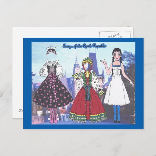 Tereza van het Tsjechische Briefkaart voor de papi (Voorkant / Achterkant)