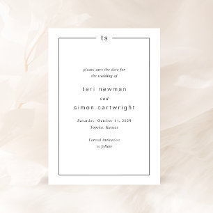 Teri Monogram Border Moderne bruiloft Save The Date