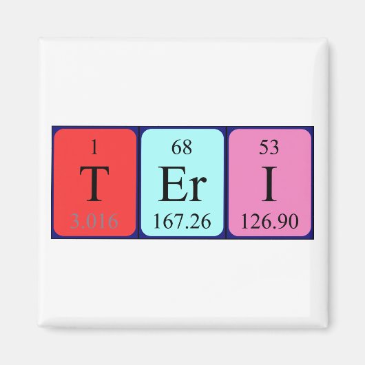 Teri periodieke table name magnet (Voorkant)