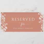  Tericotta Wedding Gereserveerd Teken legant Kaart (Voorkant / Achterkant)
