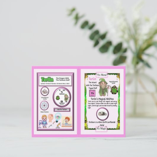 Terlin Wizard - Terbium Element Briefkaart (Staand voorkant)