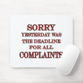 Termijn voor de indiening van klachten muismat (Met muis)