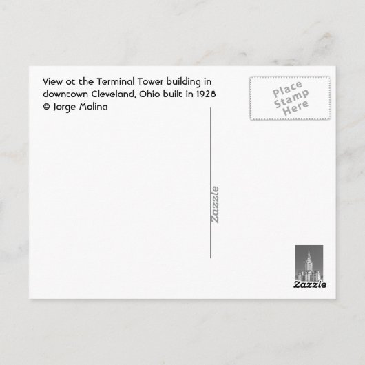 Terminal Tower, Cleveland, Ohio, VS Briefkaart (Achterkant)