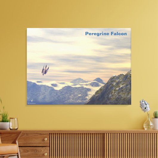 Terminal Velocity Peregrine Falcon Canvas Afdruk (Insitu (Woonkamer))