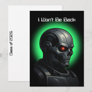 Terminator Schedel Afstudeerklas van 2026 Grafisch Feestdagenkaart