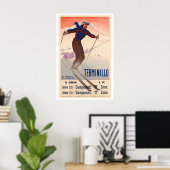 Terminillo Italië Berg Sneeuw Winter Skiloper Poster (Thuiskantoor)