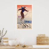 Terminillo Italië Berg Sneeuw Winter Skiloper Poster (Keuken)