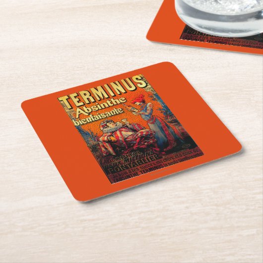 Terminus Absinthe PosterEurope Kartonnen Onderzetters (Schuin)