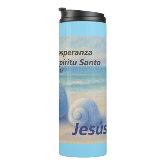 Termo caracolas de Mar con Versículo Romanos Thermosbeker (Geroteerd rechts)