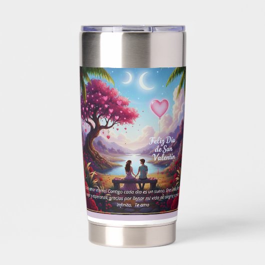 Termo de acero inoxidable para San Valentin Geïsoleerde Drinkbeker (Voorkant)