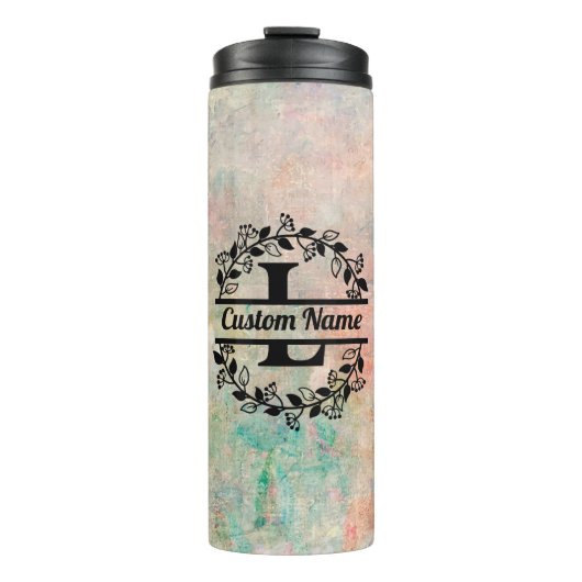 Termo L Floral Monogram Letter Thermosbeker (Voorkant)