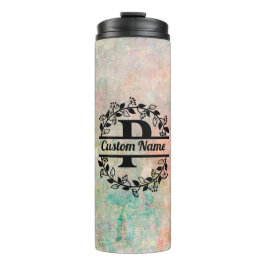 Termo P Floral Monogram Letter Thermosbeker