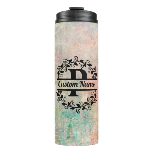 Termo P Floral Monogram Letter Thermosbeker (Voorkant)