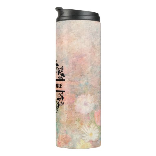 Termo Q Floral Monogram Letter Thermosbeker (Geroteerd rechts)