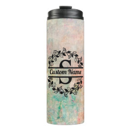 Termo S Floral Monogram Letter Thermosbeker