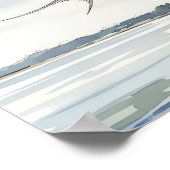 Tern die over de baai vliegt poster (Hoek)
