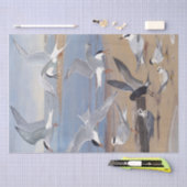 Tern zeemeeuw vogel op strand oceaan  ontvlechting tissuepapier (Craft)