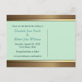 Teroen Gouden Pauw Save the Date Ansichtkaart Aankondigingskaart (Achterkant)
