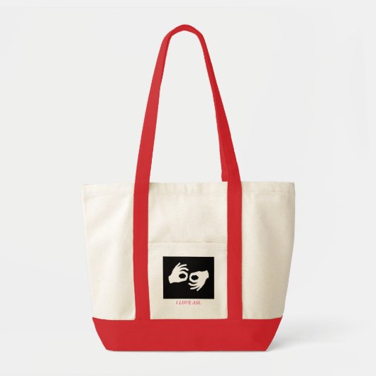 terp, ik hou van ASL Tote Bag (Voorkant)
