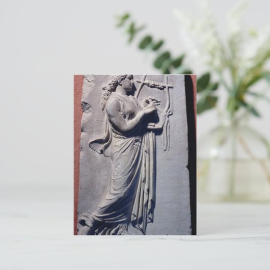Terpsichore, de muse van het dansen en lied briefkaart (Staand voorkant)