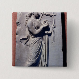 Terpsichore, de muze van dansen en liedjes vierkante button 5,1 cm
