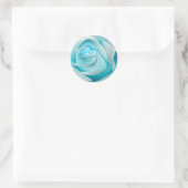Terquoise Ice Roos Ronde Sticker (Tas)