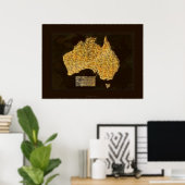 TERRA AUSTRALIS Map Art Poster (Thuiskantoor)