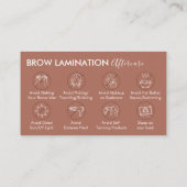 Terra Brow Lamination Nazorg Advies Instructie Visitekaartje (Achterkant)