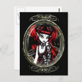 Terra Cameo Red Tattooed Fairy Briefkaart (Voorkant / Achterkant)