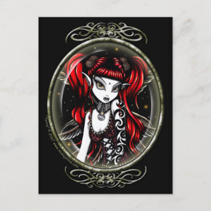Terra Cameo Red Tattooed Fairy Briefkaart
