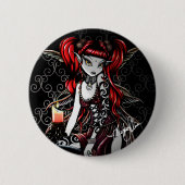 "Terra" Candle Light Tattoo Fairy Pinback Button (Voorkant)