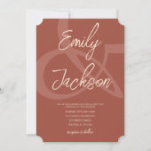 Terra Cota Monochromatic Brown Wedding Kaart (Voorkant)