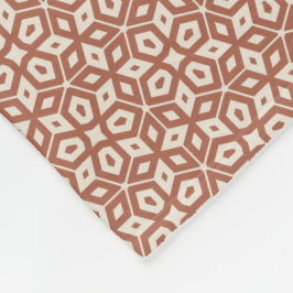 Terra Cotta Abstract geometrisch mozaïekpatroon Fleece Deken