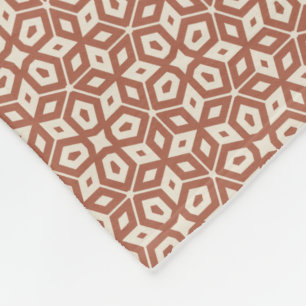 Terra Cotta Abstract geometrisch mozaïekpatroon Fleece Deken