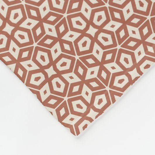 Terra Cotta Abstract geometrisch mozaïekpatroon Fleece Deken (Hoek)