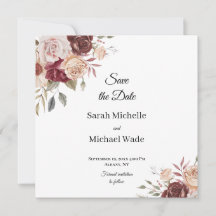 Terra Cotta and Green Save the Date Invite