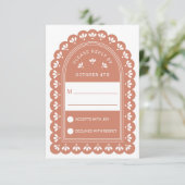 Terra Cotta Arch Autumn Wedding RSVP Kaart (Staand voorkant)