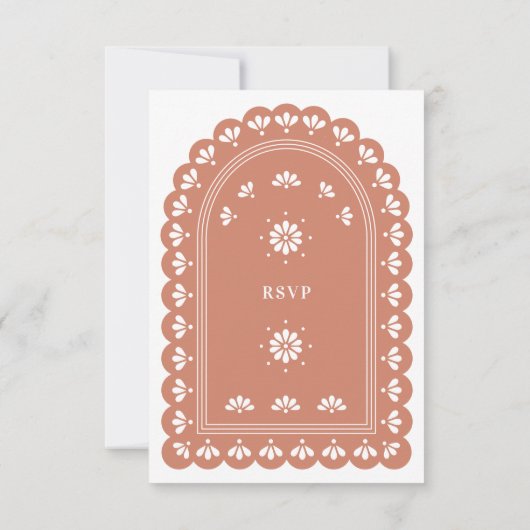 Terra Cotta Arch Autumn Wedding RSVP Kaart (Achterkant)